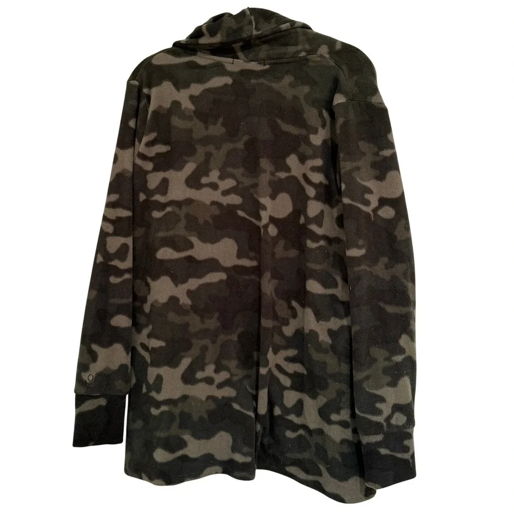 Cuddl Duds Camo Fleece Cardigan Jacket Women Large Cozy Lounge - Picture 5 of 8